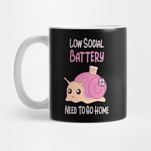 Low Social Battery Cute Snail House Introvert Mug